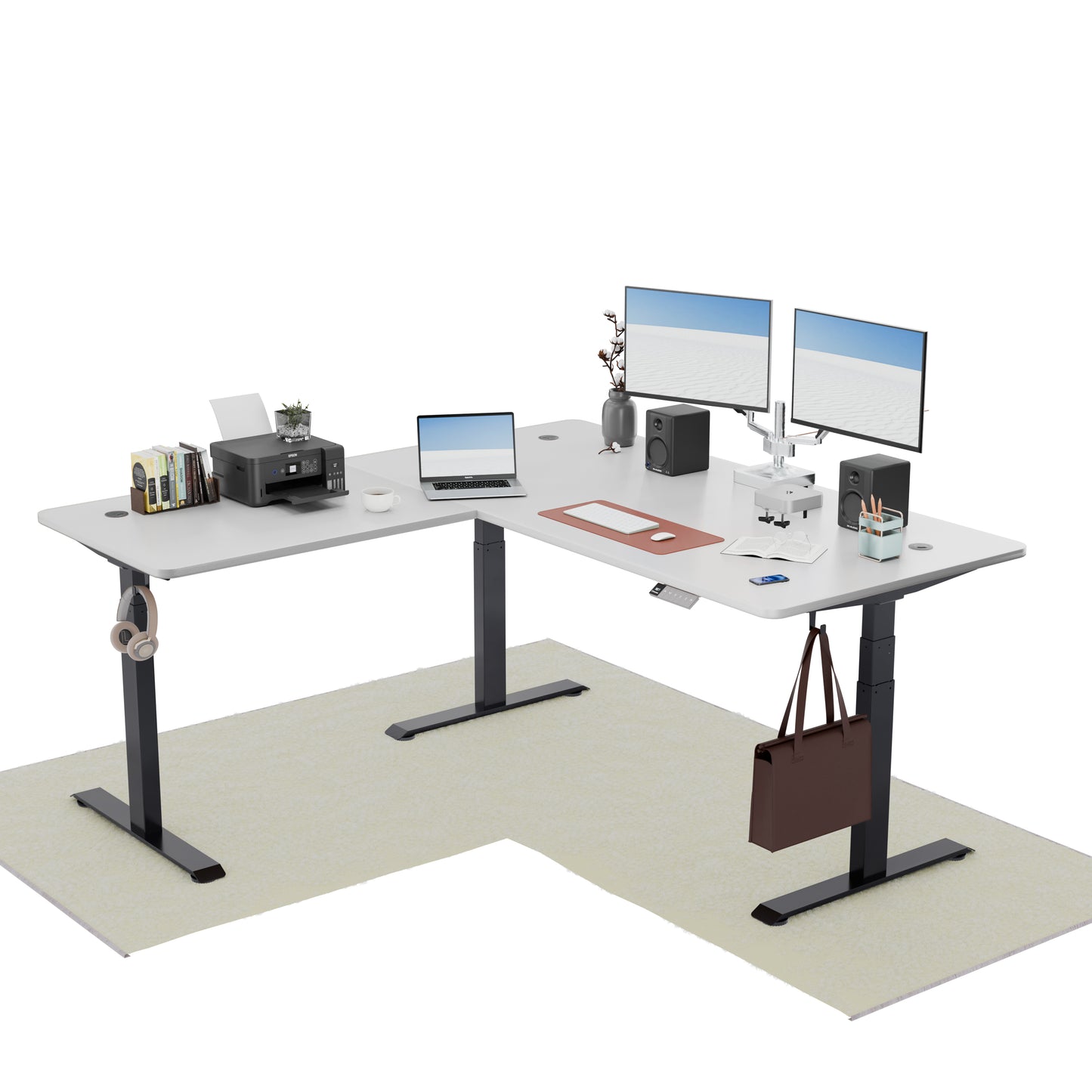 Intellidesk Studio L-Shape Height Adjustable Standing Desk