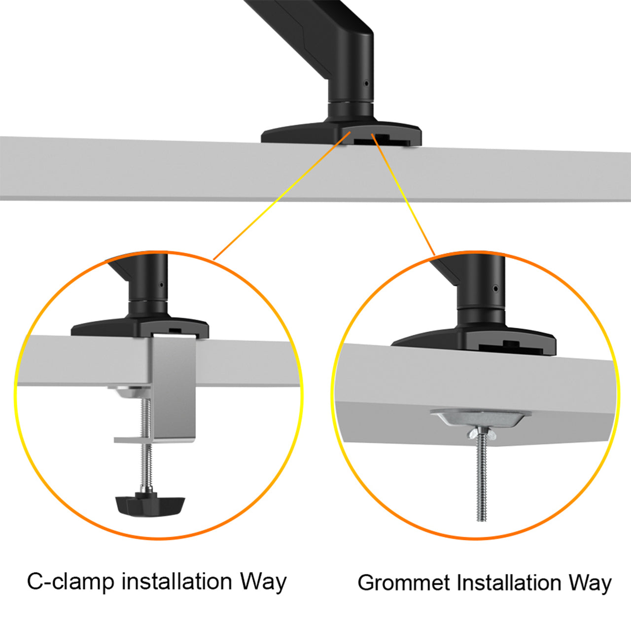 Single Monitor Arm | Gas Spring Mechanism | 10-32" Screen Monitor Mount | 9KG Weight Capacity