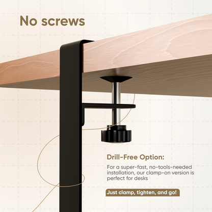 Clamp-on Under Desk Cable Tray for Wire Management 190x134x600mm