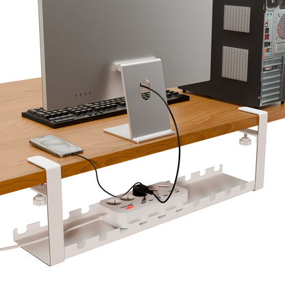 Clamp-on Under Desk Cable Tray for Wire Management 190x134x600mm